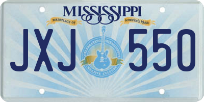 MS license plate JXJ550
