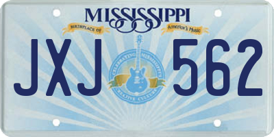 MS license plate JXJ562