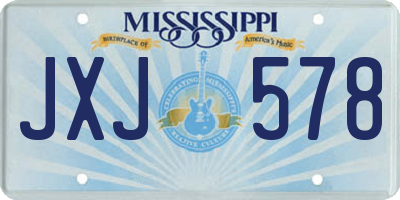 MS license plate JXJ578