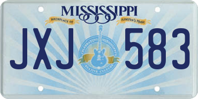 MS license plate JXJ583