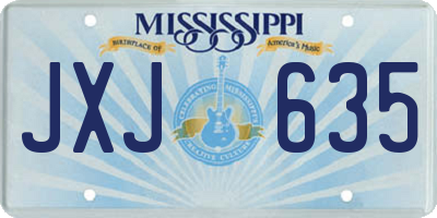 MS license plate JXJ635