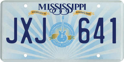 MS license plate JXJ641