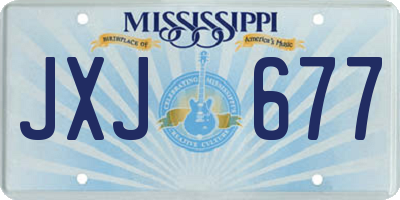 MS license plate JXJ677