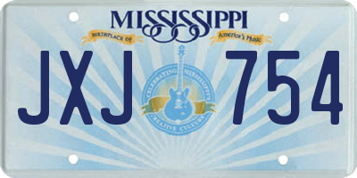 MS license plate JXJ754