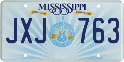 MS license plate JXJ763