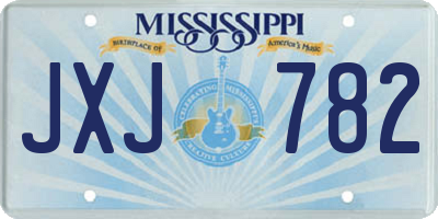 MS license plate JXJ782