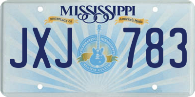 MS license plate JXJ783