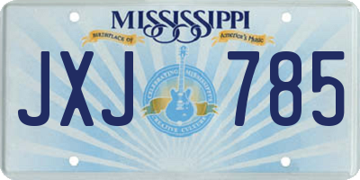 MS license plate JXJ785