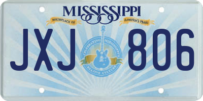 MS license plate JXJ806