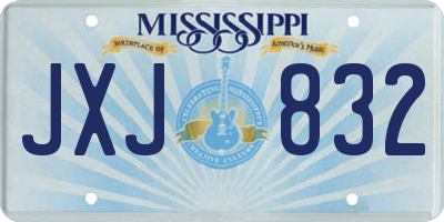 MS license plate JXJ832