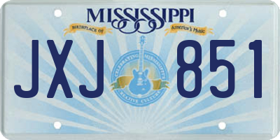 MS license plate JXJ851