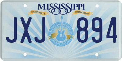 MS license plate JXJ894