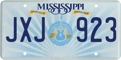 MS license plate JXJ923