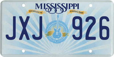 MS license plate JXJ926