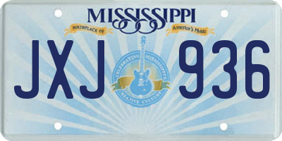 MS license plate JXJ936