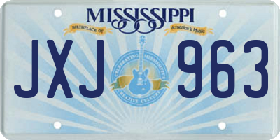 MS license plate JXJ963