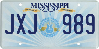 MS license plate JXJ989