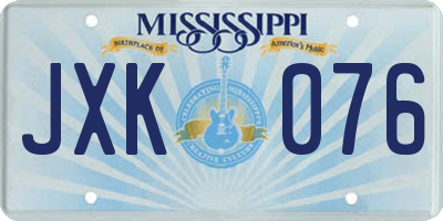 MS license plate JXK076