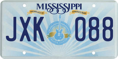 MS license plate JXK088
