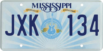 MS license plate JXK134