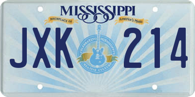 MS license plate JXK214