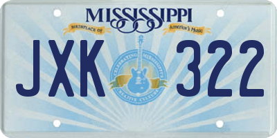 MS license plate JXK322