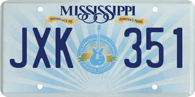 MS license plate JXK351
