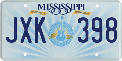 MS license plate JXK398
