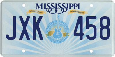 MS license plate JXK458