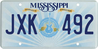 MS license plate JXK492