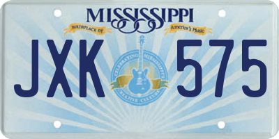 MS license plate JXK575