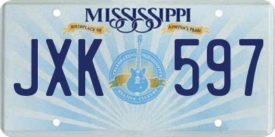MS license plate JXK597