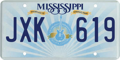 MS license plate JXK619