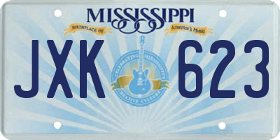 MS license plate JXK623
