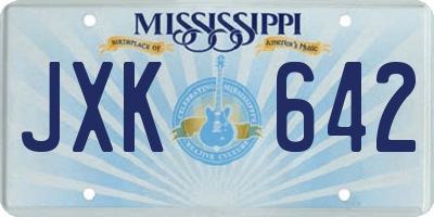 MS license plate JXK642