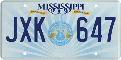 MS license plate JXK647