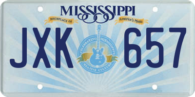 MS license plate JXK657