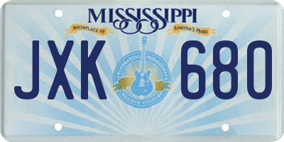 MS license plate JXK680