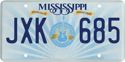 MS license plate JXK685