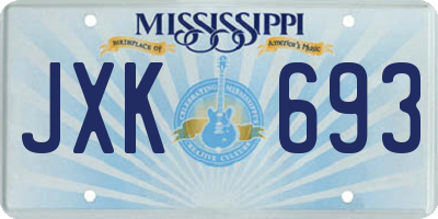 MS license plate JXK693