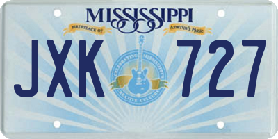 MS license plate JXK727