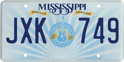 MS license plate JXK749