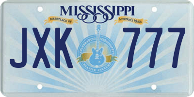 MS license plate JXK777