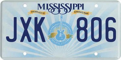 MS license plate JXK806