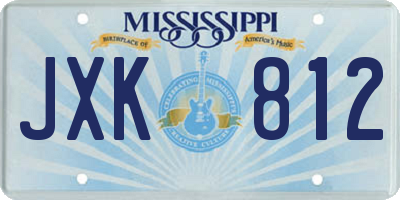 MS license plate JXK812