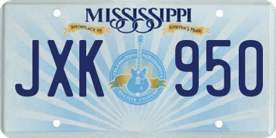 MS license plate JXK950