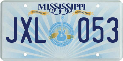MS license plate JXL053
