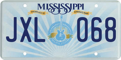 MS license plate JXL068