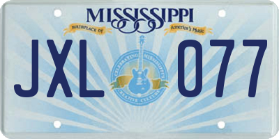 MS license plate JXL077