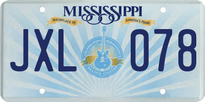 MS license plate JXL078